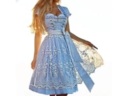 Disfraz de Oktoberfest para mujer, vestido alemán Dirndl, vestido de fiesta de carnaval bávaro, poliéster XL azul claro