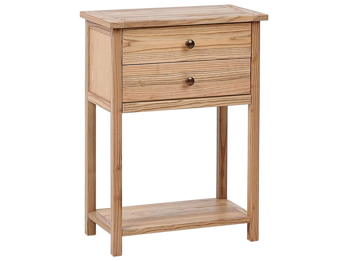 Consola BELIANI Salton de Madera de Sassafrás Marrón Claro 53X31X74