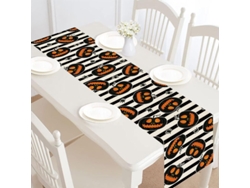 Camino De Mesa Decorativo De Halloween Con Diseño De Calabaza Uda, 33 X 183 Cm, Poliéster.
