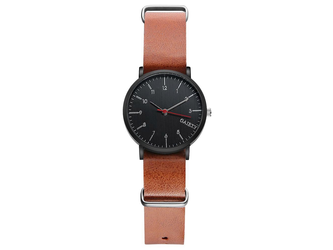 Reloj De Cuarzo Analógico Para Hombre Con Correa De Pu Gaiety Casual Simple (marrón)