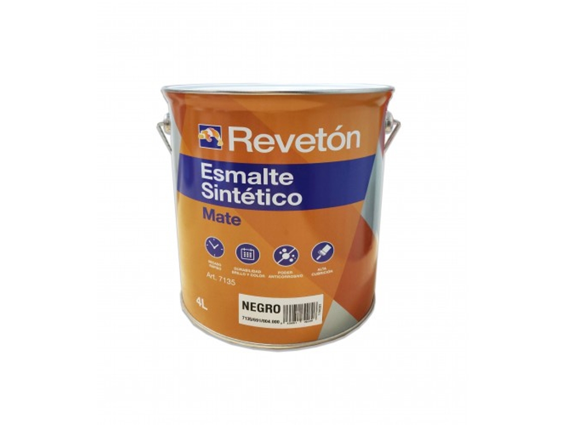 Reveton Esmalte Mate Negro 4 Lt