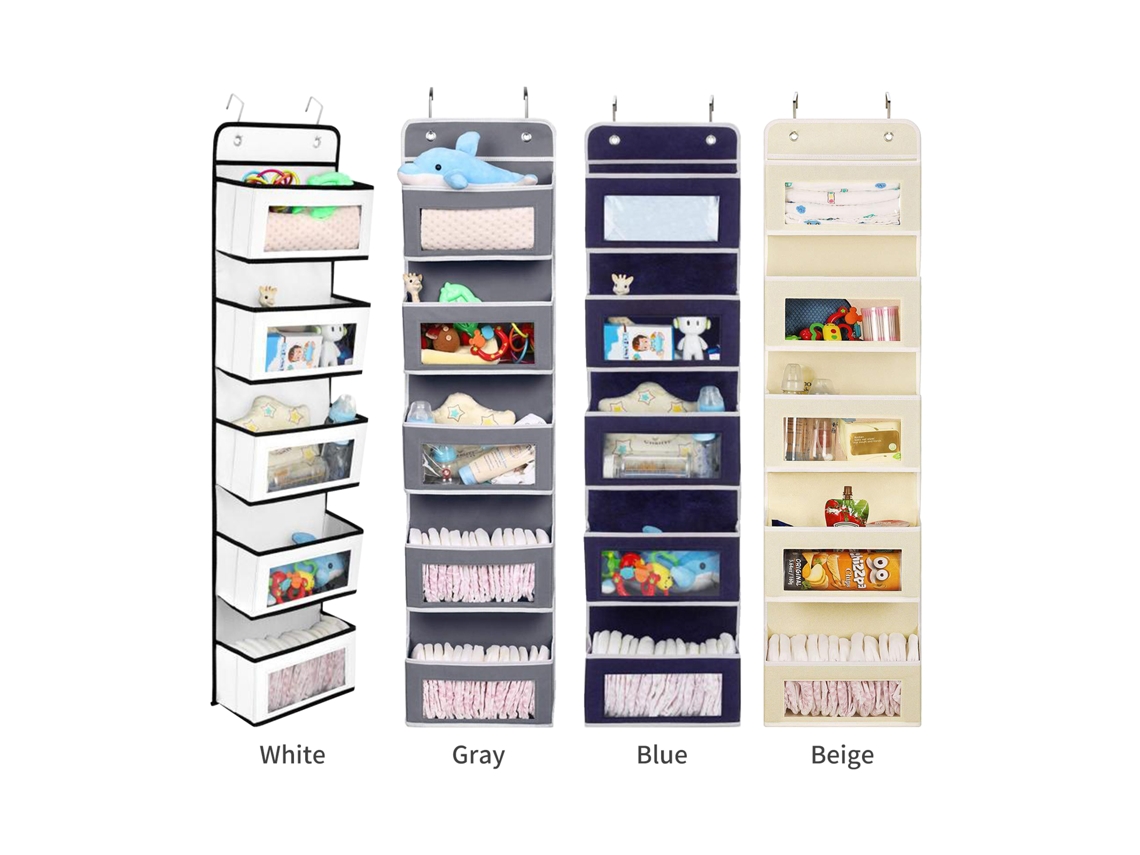 Organizador Colgante Para Puerta Con 5 Estantes Y Bolsillos De Almacenamiento Para Dormitorio, Baño Y Armario.