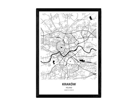 Poster NACNIC Mapa de Krakow Polonia (A3)