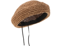 Boina Trenzada De Paja Transpirable Para Mujer, Sombrero De Artista Francés Vintage Y Cómodo.