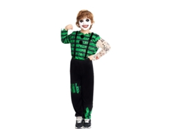 Disfraz de Payaso Asesino verde y negro para niño