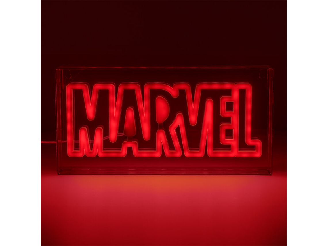 Lámpara Led Estilo Neón Logo Marvel 15 X 30 Cm B.active