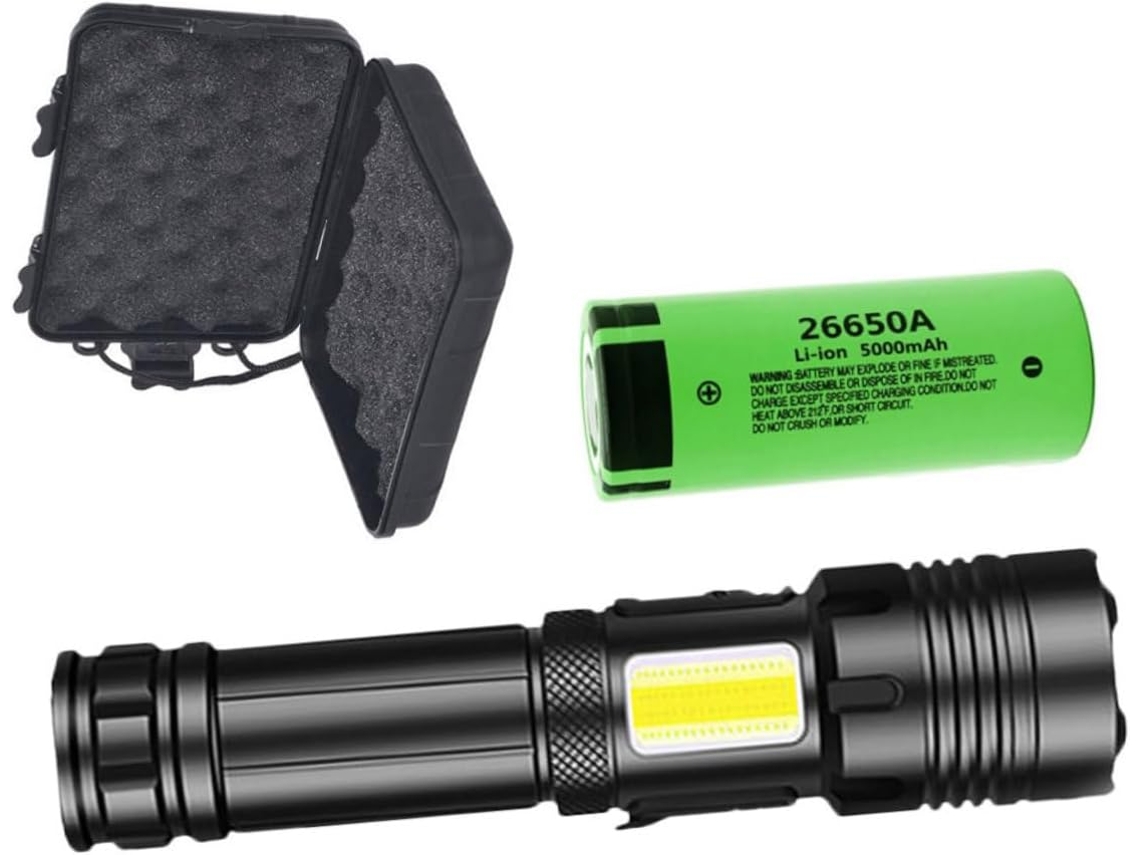 Linterna Led Recargable Por Usb Con Zoom Para Acampar.