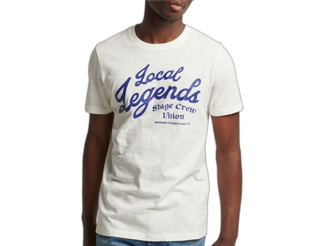 Camiseta para Hombre SUPERDRY (XXL - Algodón - Blanco)