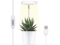 Rebe-luz De Crecimiento Para Plantas, Lámpara Led De Espectro Completo Blanca 6000k Con Temporizador Y Altura Ajustable