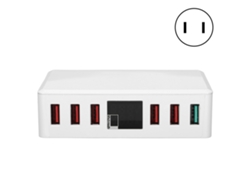 Cargador Usb Con 6 Puertos, Carga Rápida Qc 3.0, Pantalla Digital, Estación Inteligente, 100-240v, Enchufe Usb.