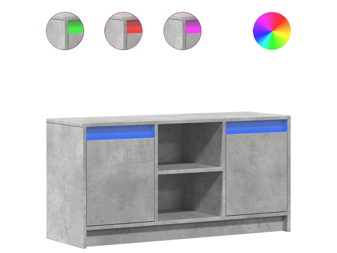 Maison Exclusive - Mueble De Tv Led Madera Ingeniería Gris Hormigón 100x34x50 Cm