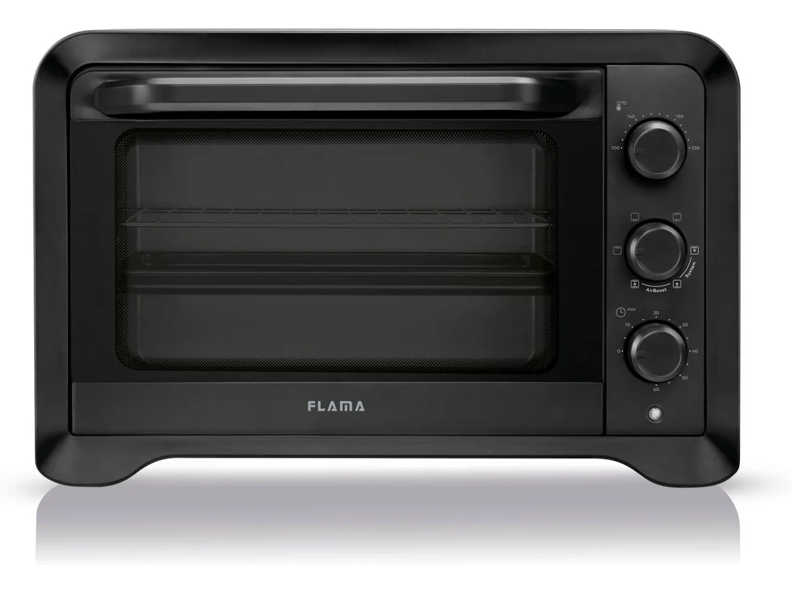 Mini Horno FLAMA 1539FL (60 L - Ventilado - Negro)