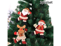Adornos para árboles - Juego de muñecos navideños de felpa de 3 piezas RNEMITERY