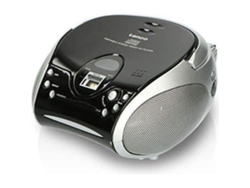Lenco scd-24 boombox estéreo portátil con reproductor de cd programable y radio fm negro