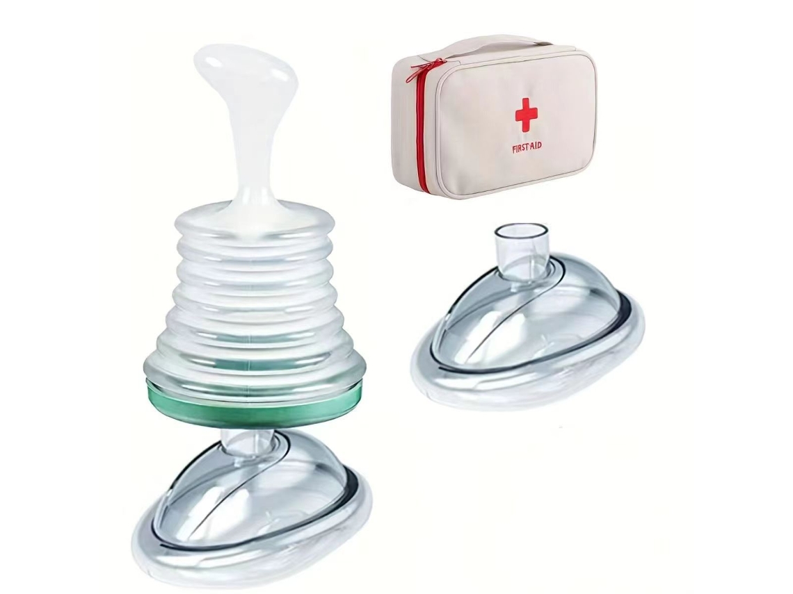 Mascarilla respiratoria, dispositivo de succión de vías respiratorias con bolsa de almacenamiento Chrui (verde)