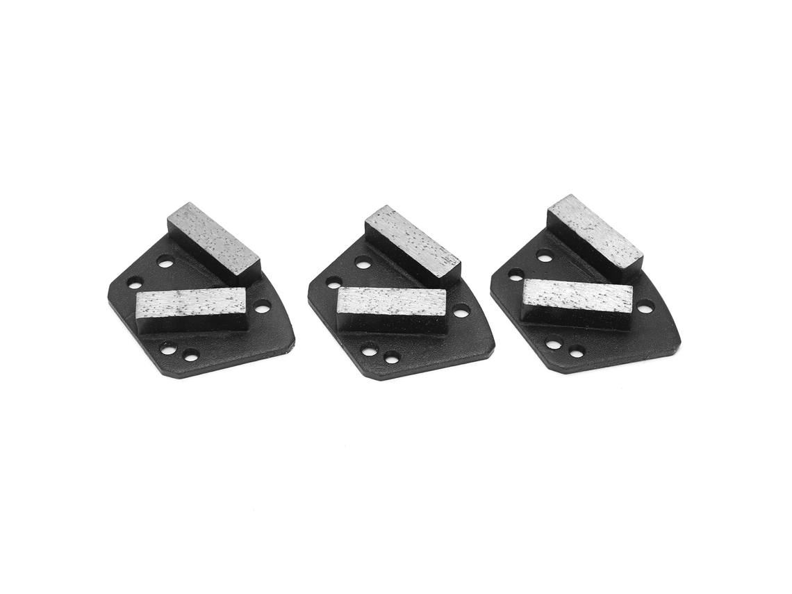 Juego De 3 Zapatas De Pulido De Diamante Trapezoidales Con Dientes Rectos De 6 Orificios N.° 16 Para Hormigón.