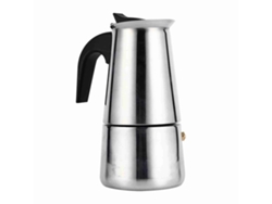 Cafetera de briquetas de acero inoxidable para cocina, hogar y oficina, color plateado (450 ml)