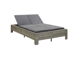 Tumbona para 2 personas con cojín en mimbre gris, DKD HOME DECOR