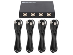 Controlador Sincrónico De Teclado Y Mouse De Cuatro Puertos Usb2.0 Kc Km402 Para Win Linux
