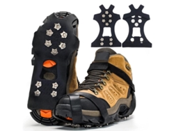 Jinwei-1 Par Crampones Clavos De Tracción Antideslizantes 10 Espigas Para Zapatos Botas Caminata Al Aire Libre En Nieve Y Hielo