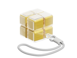 Organizador De Pastillas Chrui 8 Celdas Cubo Mágico Con Asa Sin Bpa (amarillo)