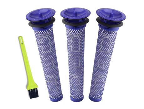 Pacote com 3 pré-filtros para dyson dc58, dc59, v6, v7, v8. peça de reposição