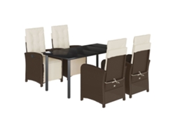 Maison Exclusive - Set Comedor De Jardín 5 Piezas Y Cojines Ratán Sintético Marrón