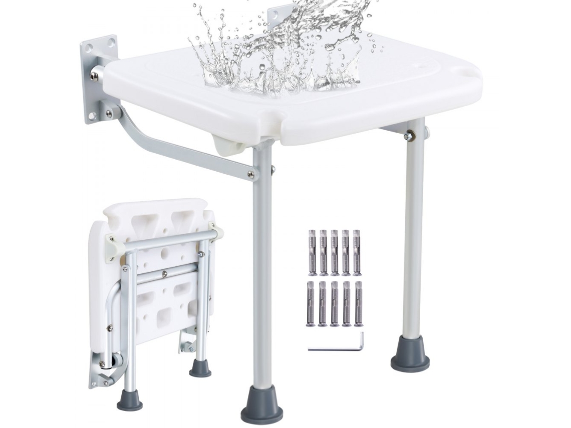 Banco de ducha plegable de pared Tekmaquinas con patas de aluminio antideslizantes