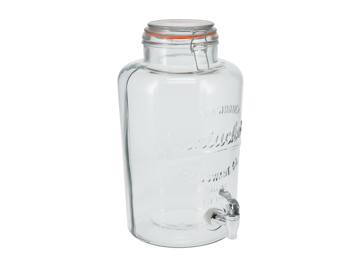 Dispensador de bebidas de vidrio de 8 litros con tapa a presión, 20,7 x 36, Wellhome