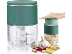 Prensa de ajos multifuncional de acero inoxidable y mini procesador de alimentos manual, 310 ml, ideal para preparar cebollas, verduras y frutos secos. Rosewell
