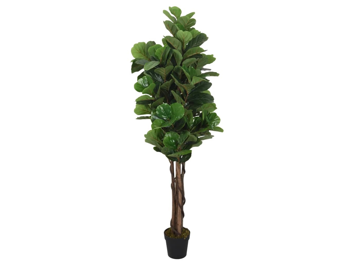 Higuera De Hojas De Violín Artificial 96 Hojas Verde 80 Cm