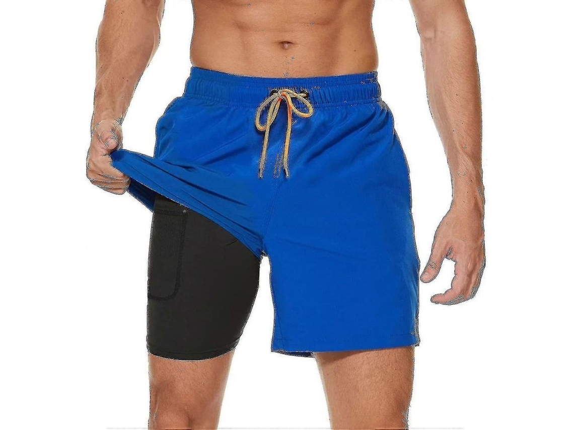 2026-pantalones Cortos De Baño Para Hombre Con Forro De Compresión Rápido Secado Bolsillos Con Cremallera Para Playa Surf Gimnasio