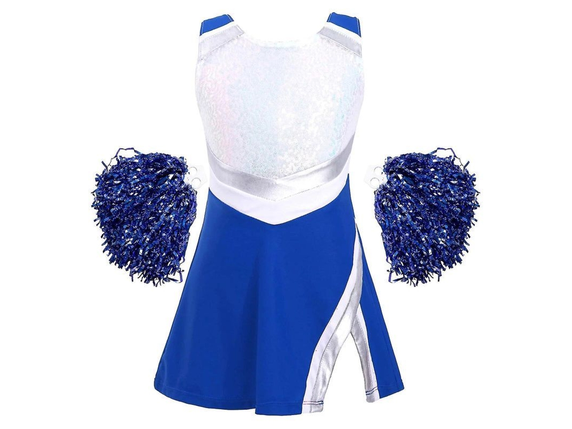 2026-traje De Porrista Para Niñas Vestido Brillante Sin Mangas Con Lentejuelas Y Pompones Para Fiestas De Carnaval Ballet Danza