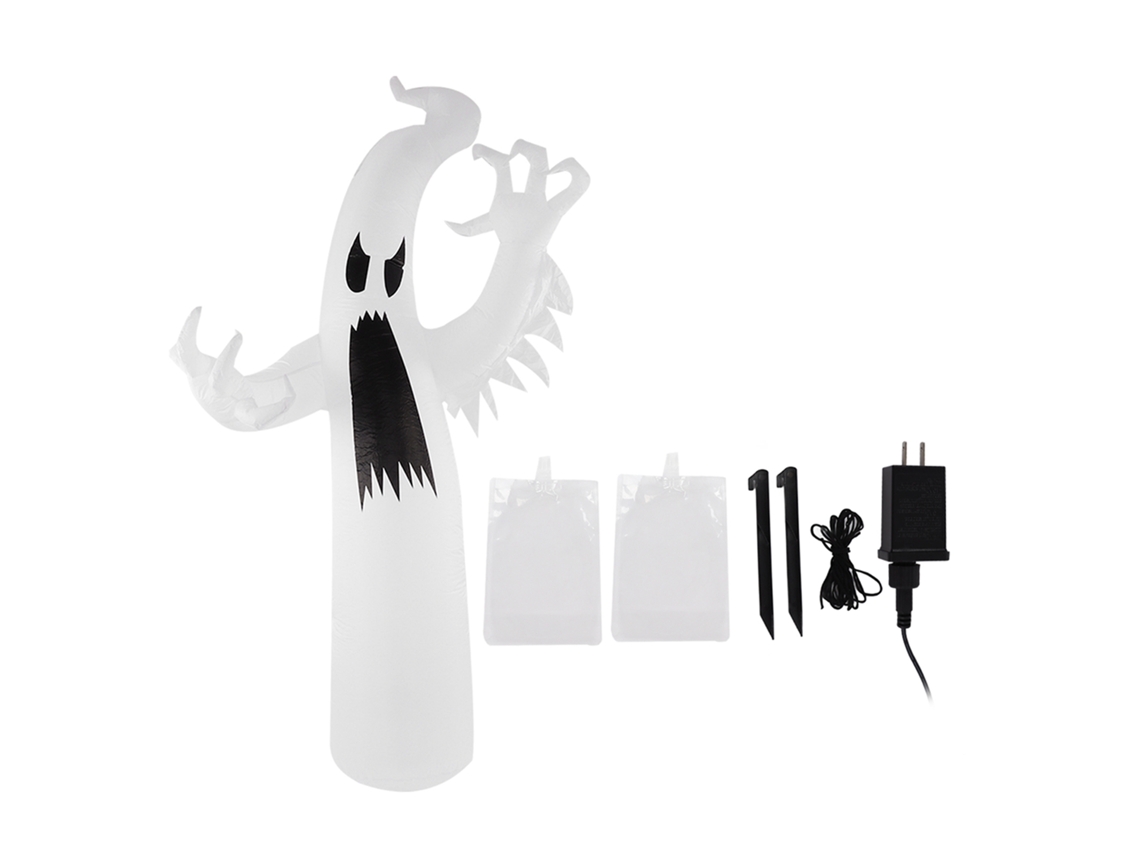 Fantasma inflable de Halloween, luces LED coloridas, resistente al agua