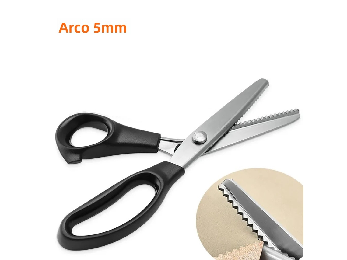 (dientes Redondeados De 5 Mm) Tijeras De Costura Dentadas Profesionales - Tijeras De Acero Inoxidable Para Cuero Y Encaje