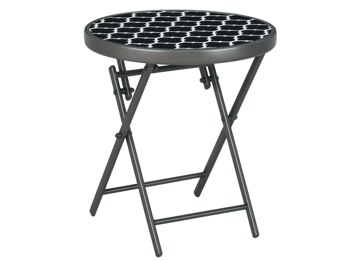Mesa plegable Ø45x50cm Negra