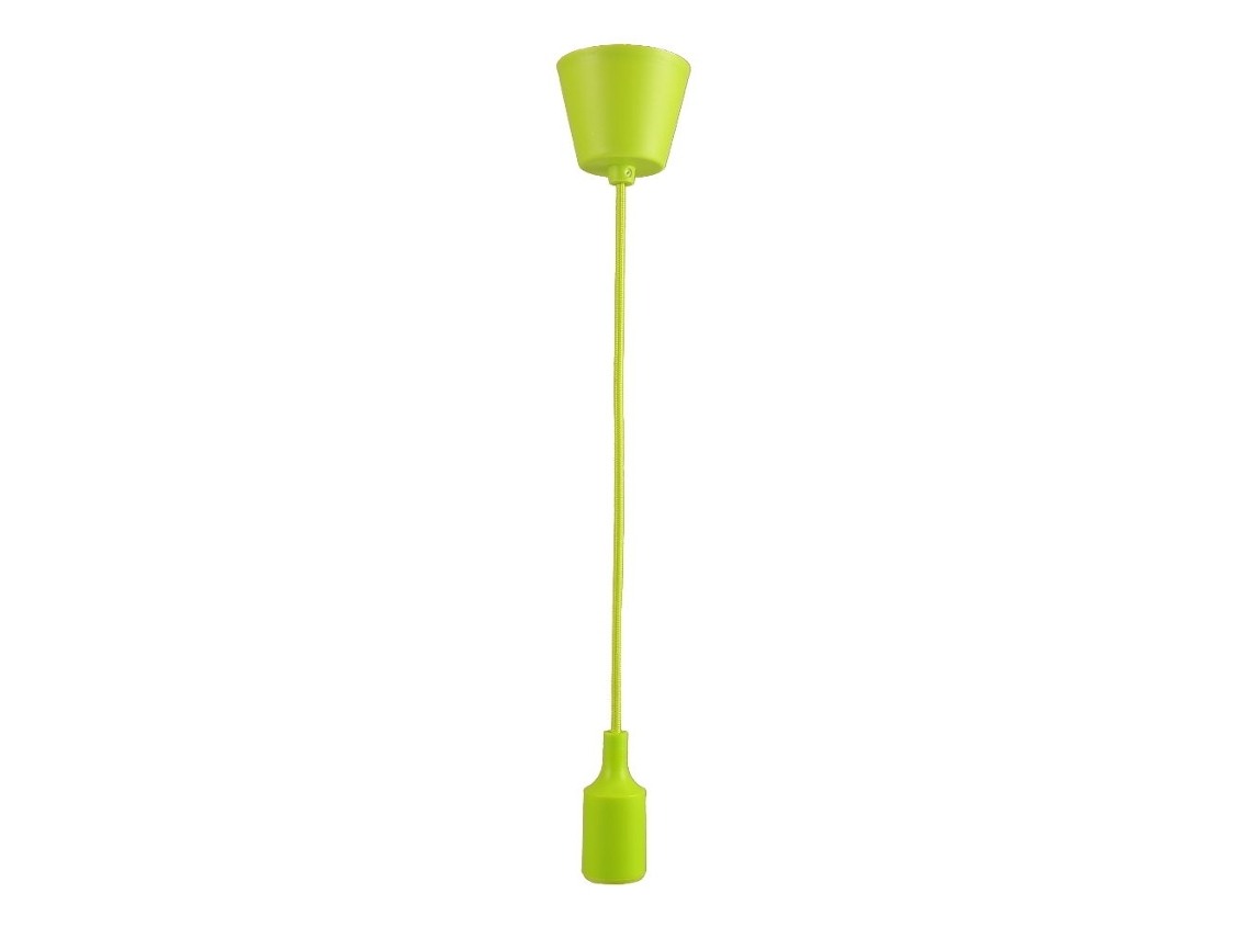 Lampara colgante base, cable y portamparas verde E27