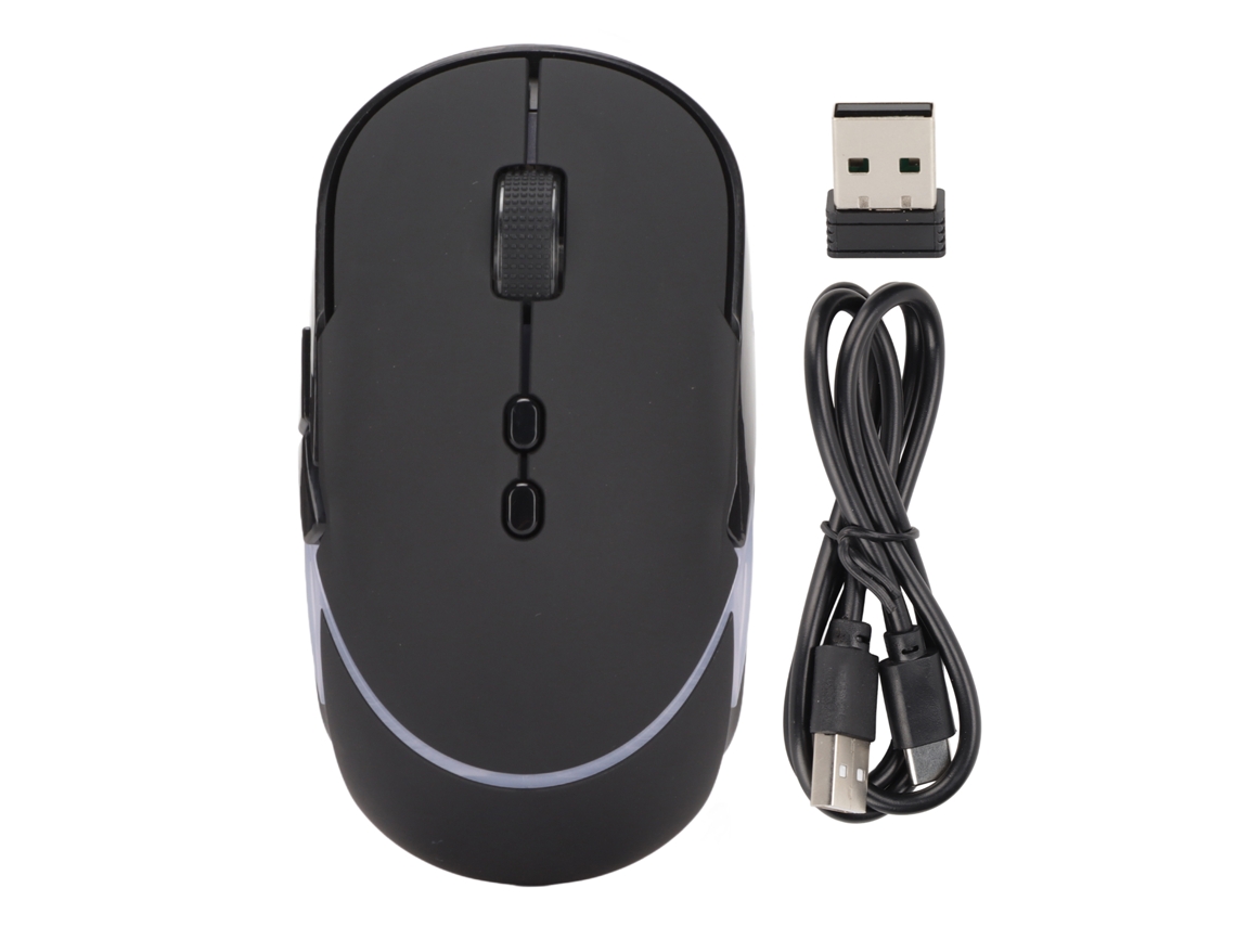 Ratón Inalámbrico Para Juegos Con 3 Niveles De Dpi Ajustables, Iluminación Rgb Y Diseño Ergonómico. Recargable Mediante 2,4g.