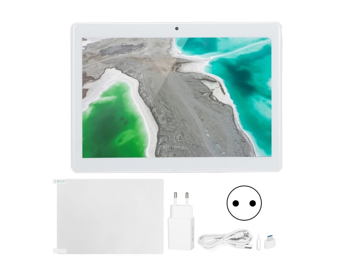 Tableta de 10 pulgadas, cuatro núcleos, pantalla HD de 1280 x 800, multitáctil, para juegos, luz dorada