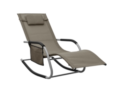 Tumbona Mueble para patio Asiento de jardín de textilene taupé y gris