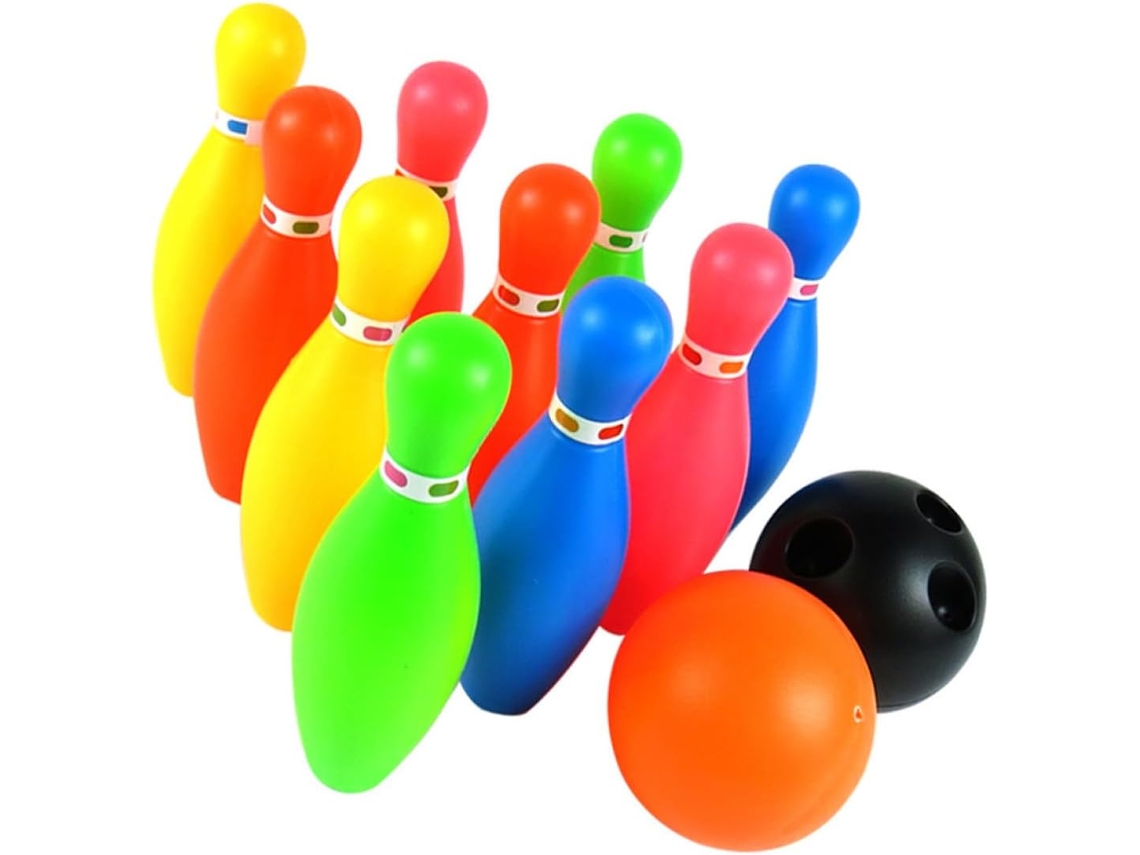 Juego De Bolos De Interior Colorido Para Niños Y Niñas, 10 Bolos, 2 Bolas De Plástico.