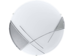 PLAFON EGLO RAYA 60W BRANCO E PRATA