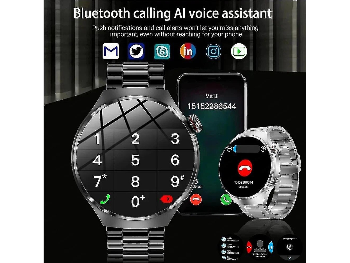 Reloj inteligente NFC 4 Pro para hombre, nueva versión, pantalla AMOLED HD, control del ritmo cardíaco, IP68, resistente al agua, Ly Ebike