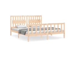 Maison Exclusive - Estructura De Cama De Matrimonio Con Cabecero Madera Maciza