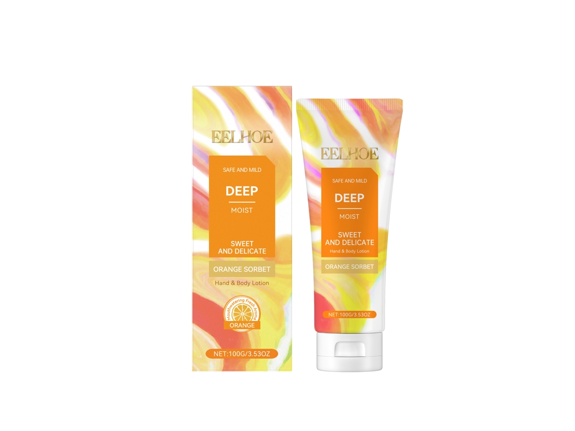 Loción corporal hidratante profunda con aroma a naranja.