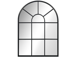 Espejo de pared, diseño de ventana, espejo de pasillo, marco de metal, 70x50 cm, negro