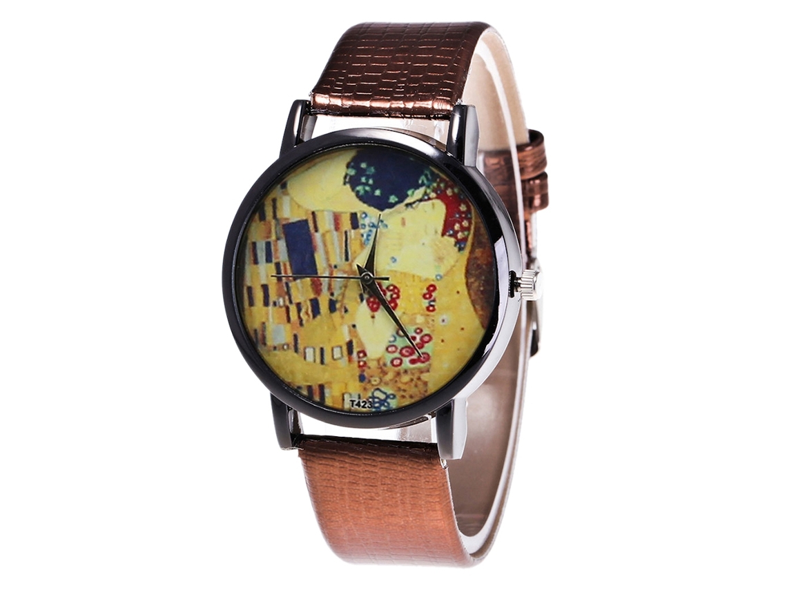 Reloj De Pulsera Analógico De Cuarzo Para Parejas Con Correa De Cuero Sintético - Moda (café)