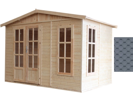 Caseta de Jardín de Madera TIMBELA M334Fb + H334Fbgrey con Piso (6 M² - 332 x 222 cm)