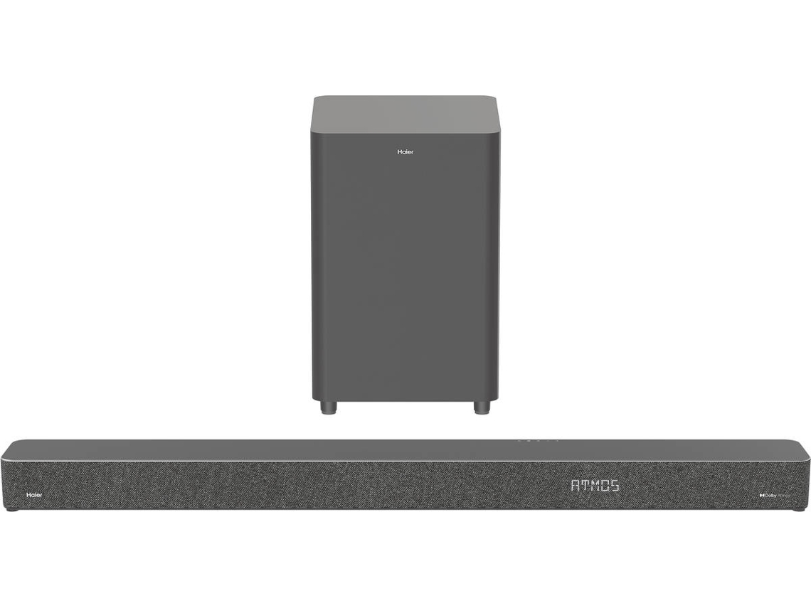 Soundbar HAIERHIGH ATMOS Metal (3.1 Canales - 240W - Subwoofer Inalámbrico)