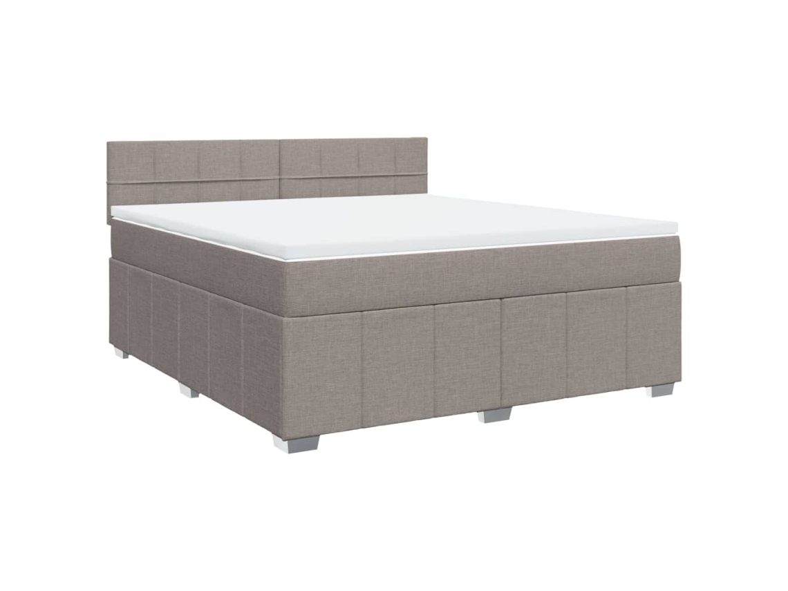 Maison Exclusive - Cama Box Spring Con Colchón Tela Gris Taupe 180x200 Cm